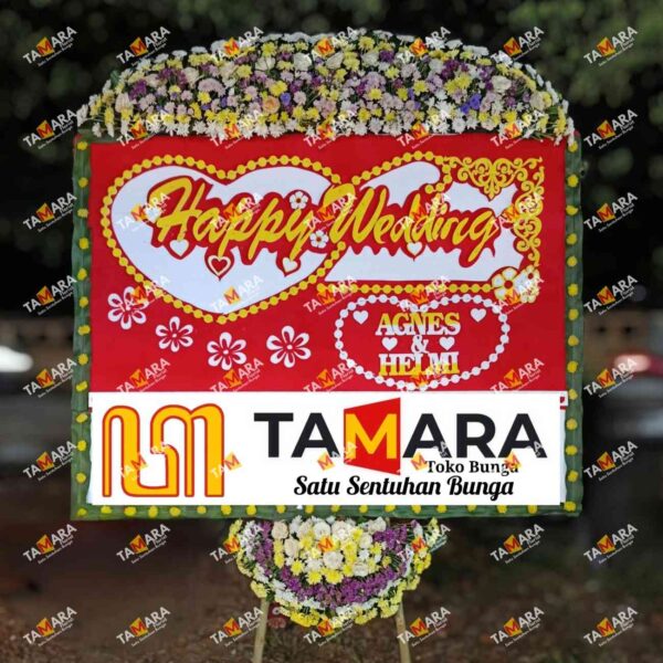 BUNGA PAPAN HAPPY WEDDING